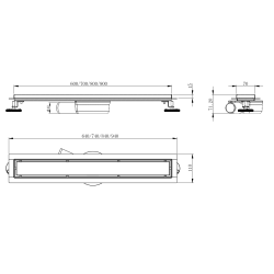 Лінійний трап Volle MASTER LINEA Aire 800мм; комбінований затвор cepillado cromo 9046.211514