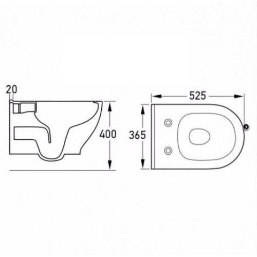 Унітаз підвісний VOLLE OLIVA Rimless сидіння тверде slim slow-closing, 13-45-165