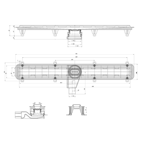 Трап лінійний Waterway Streem 90 (WSB900001N1) Чорний