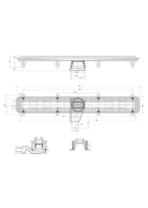 Трап лінійний Waterway Streem 90 (WSB900001N1) Чорний