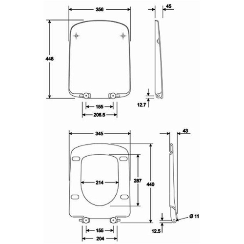 Сидіння для унітазу Kolo NOVA PRO, Duroplast, soft-close, прямокутна