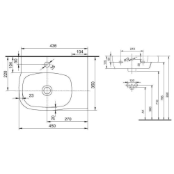 Раковина Kolo STYLE 45 см с отверстием