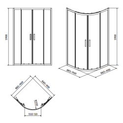 Душевая кабина Cersanit ARTECO 90x90 (S157-002)