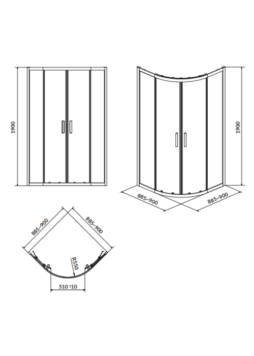 Душова кабіна Cersanit ARTECO 90x90 (S157-002)