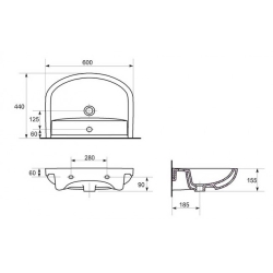 Раковина меблева Cersanit ARTECO 60 см, з отвором K667-025