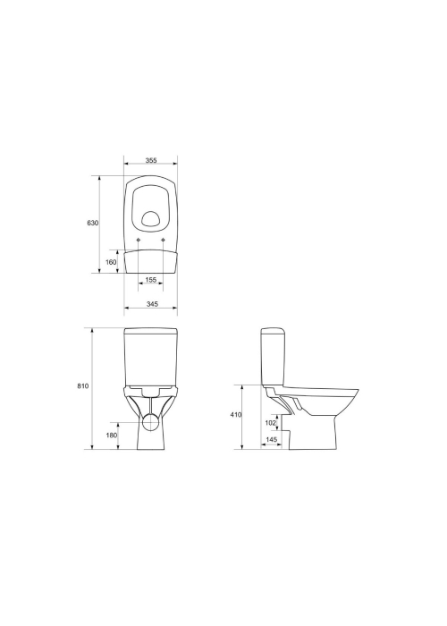 Унітаз-компакт Cersanit CARINA CLEAN ON 011, 3/5 л, з сидінням SOFT-CLOSE SLIM RS31-001