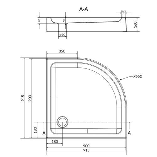 Піддон акриловий Cersanit TAKO 90x90 (S204-004)