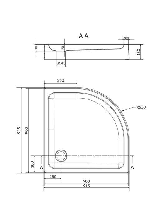 Піддон акриловий Cersanit TAKO 90x90 (S204-004)