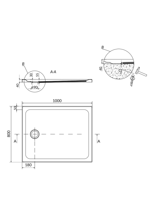 Піддон акриловий Cersanit TAKO 100x80 (S204-019)