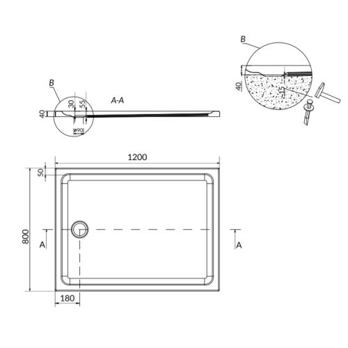 Піддон акриловий Cersanit TAKO 120x90 (S204-020)