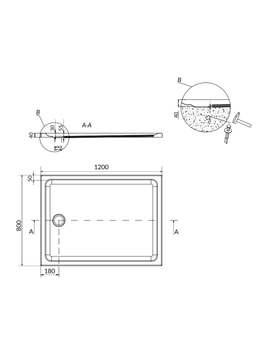 Піддон акриловий Cersanit TAKO 120x90 (S204-020)