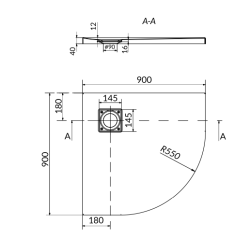 Піддон акриловий Cersanit TAKO SLIM 90x90 + сифон Virt (S601-120)