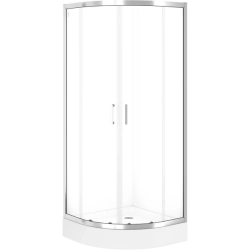 Полукраглая душевая кабина Cersanit BRASCO 80x80x190 хром Поддон 80x80x16 + панель (S168-001+S204-003)