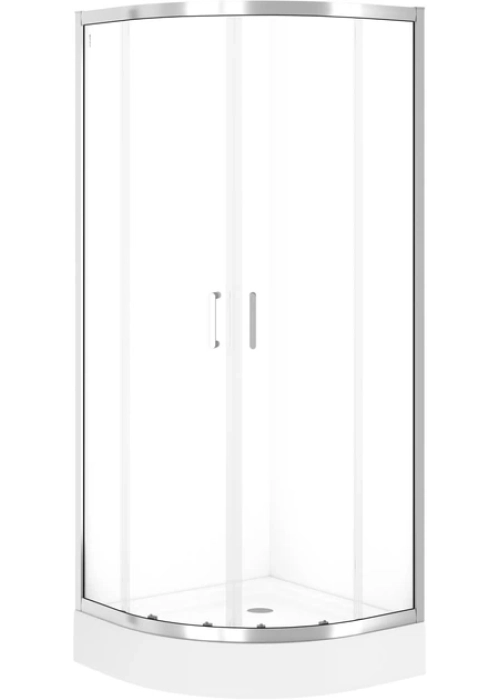 Полукраглая душевая кабина Cersanit BRASCO 80x80x190 хром Поддон 80x80x16 + панель (S168-001+S204-003)