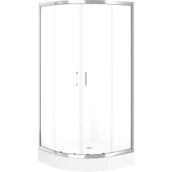 Полукраглая душевая кабина Cersanit BRASCO 90x90x190 хром + Поддон 90x90x16 + панель (S168-002+S204-004)