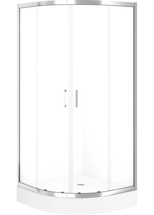Полукраглая душевая кабина Cersanit BRASCO 90x90x190 хром + Поддон 90x90x16 + панель (S168-002+S204-004)