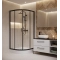 Напівкругла душова кабіна Cersanit BRASKO 80x80x190 чорний + піддон 80x80x16 + панель (S168-003+S204-003)