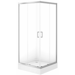 Душевая кабина Cersanit BRASCO 90x90x190 квадратная, хром, прозрачный витраж + піддон 90x90x16 +панель (S168-006+S204-012)