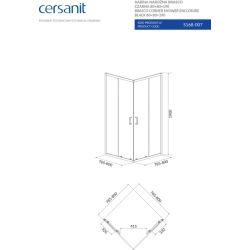 Квадратная душевая кабина Cersanit BRASCO 80x80x190 + Поддон 80x80x16 + панель (S168-007+S204-011)
