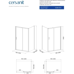 Прямоугольная душевая кабина Cersanit BRASCO 100х80х190 хром с поддоном и панелью (S168-013+S204-027)