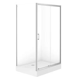 Прямоугольная душевая кабина Cersanit BRASCO 120х90х190 хром с поддоном и панелью (S168-014+S204-028)