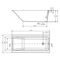 Ванна Cersanit CREA 160x75 (S301-225) + ніжки (Тип 1)