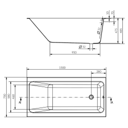 Ванна Cersanit CREA 150x75 (S301-233) + ніжки (Тип 2)