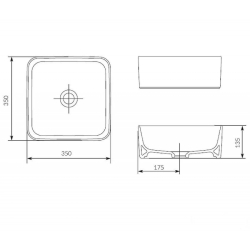 Раковина на стільницю  квадратна Crea 35 K114-007