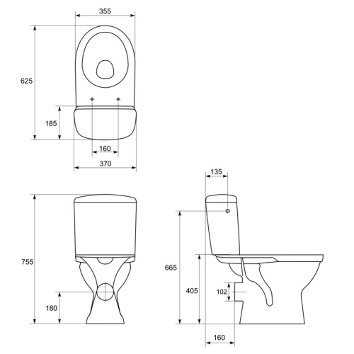 Унитаз-компакт Cersanit  MERIDA 010 с сиденьем Soft-close K03-018