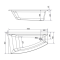 Ванна асиметрична акрилова Cersanit Virgo Max 160x90 L S301-133