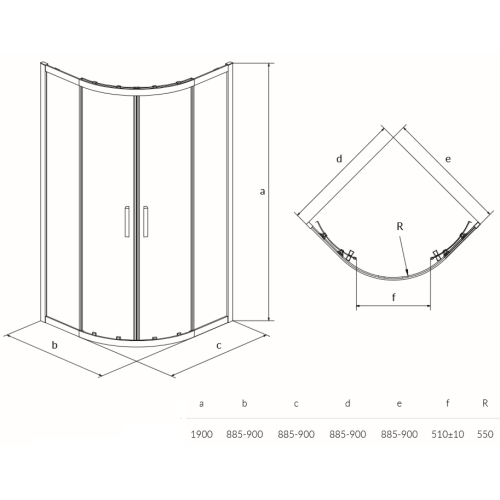 Душова кабіна Cersanit Basic 90x90 (S158-005)