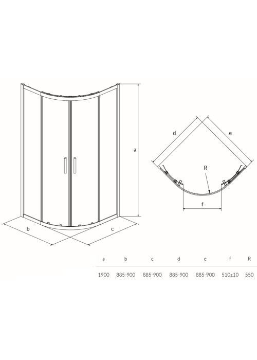 Душова кабіна Cersanit Basic 90x90 (S158-005)