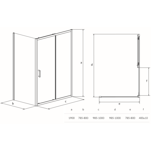 Душова кабіна Cersanit ZIP 100x80 (S154-003)