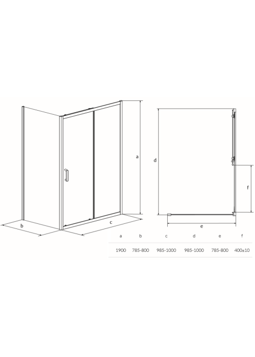 Душова кабіна Cersanit ZIP 100x80 (S154-003)