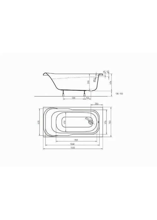 Ванна акрилова KOLO SENSA XWP354000N 140