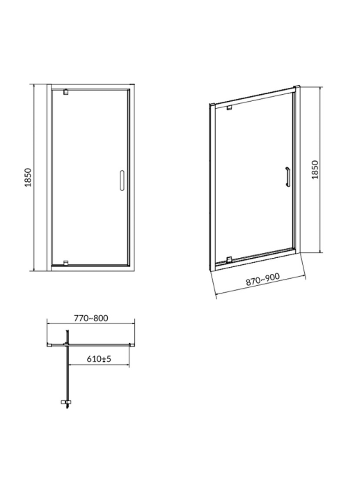 Душевая дверь Cersanit  Pivot Basic 90x185 (S158-002)