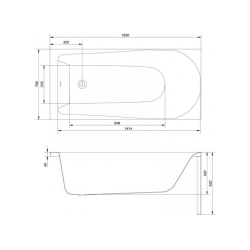 Ванна Cersanit FLAVIA 150 x 70 прямоугольная S301-105