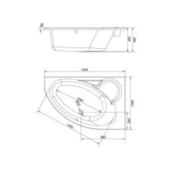 Ванна Cersanit KALIOPE 153 X 100 асиметрична права S301-025