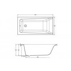 Ванна Cersanit LORENA 140 x 70 прямокутна S301-073