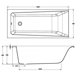 Ванна Cersanit LORENA 150 x 70 прямоугольная S301-074