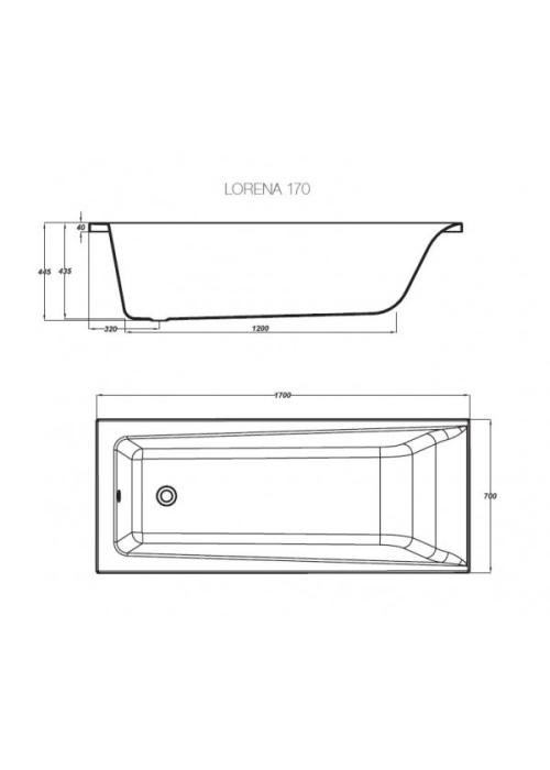 Ванна Cersanit LORENA 170 x 70 прямоугольная S301-076