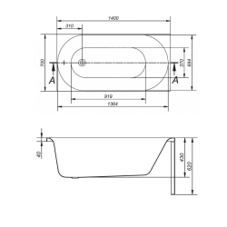 Ванна Cersanit OCTAVIA 170 x 75 прямокутна S301-108