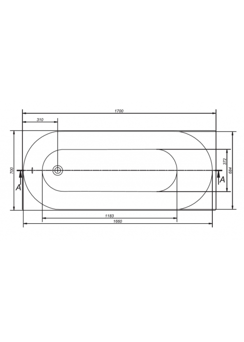 Ванна Cersanit OCTAVIA 170 x 70 прямоугольная S301-253