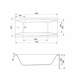 Ванна акриловая Cersanit VIRGO  прямоугольная 180 x 80 AZBR1000463350