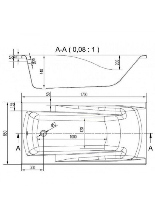 Ванна Cersanit ZEN 170 x 85 прямоугольная S301-128