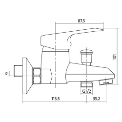 Смеситель для ванны и душа Cersanit AMET S951-003