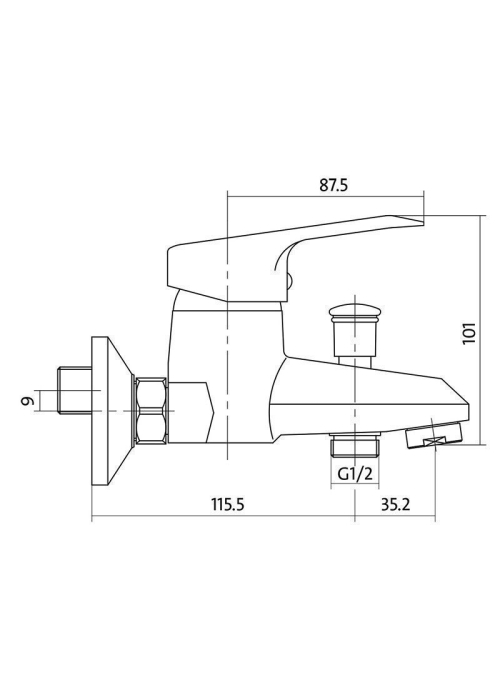 Смеситель для ванны и душа Cersanit AMET S951-003