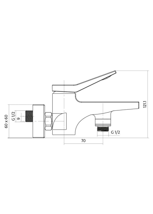 Смеситель для ванны и душа Cersanit CROMO, S951-011