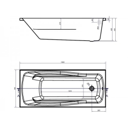 Ванна Cersanit LANA 160 x 70 прямоугольная S301-162