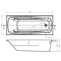 Ванна Cersanit LANA 170 x 70 прямоугольная S301-163